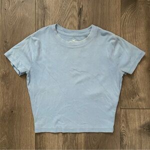 Hollister blue cropped baby tee